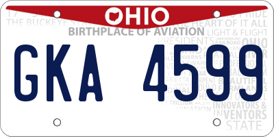 OH license plate GKA4599