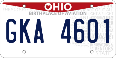 OH license plate GKA4601