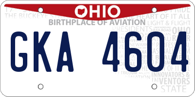 OH license plate GKA4604