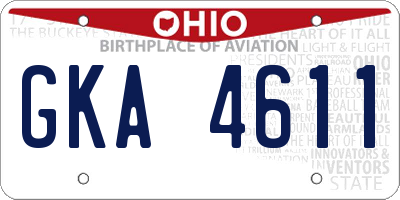 OH license plate GKA4611