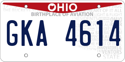 OH license plate GKA4614