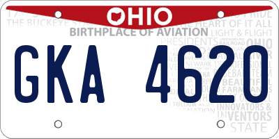 OH license plate GKA4620