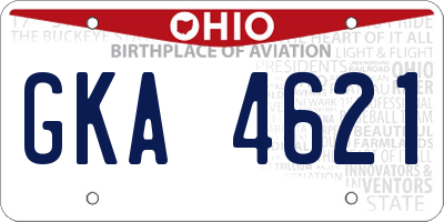 OH license plate GKA4621