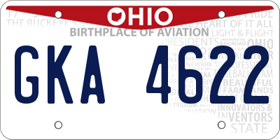OH license plate GKA4622