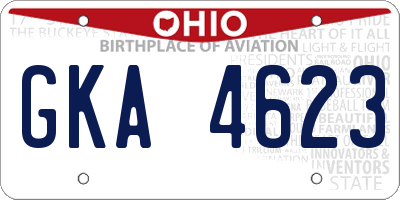 OH license plate GKA4623
