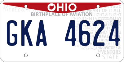 OH license plate GKA4624
