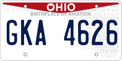OH license plate GKA4626