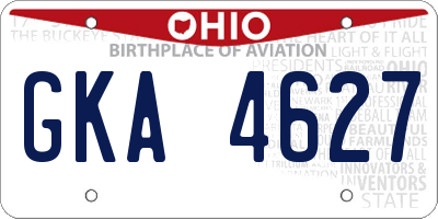 OH license plate GKA4627