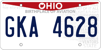 OH license plate GKA4628