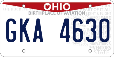 OH license plate GKA4630