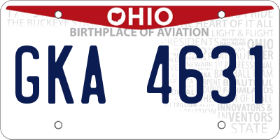 OH license plate GKA4631