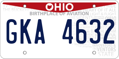 OH license plate GKA4632