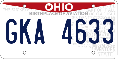 OH license plate GKA4633