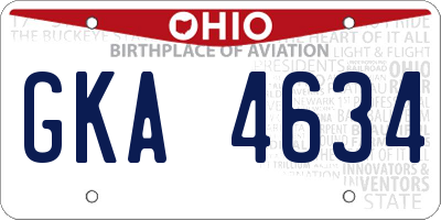 OH license plate GKA4634
