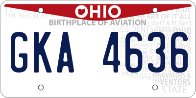 OH license plate GKA4636