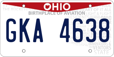 OH license plate GKA4638