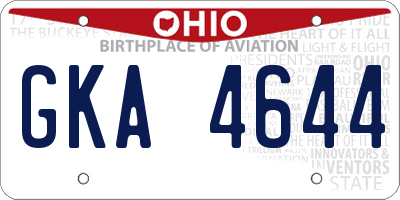 OH license plate GKA4644