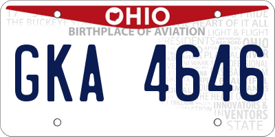 OH license plate GKA4646