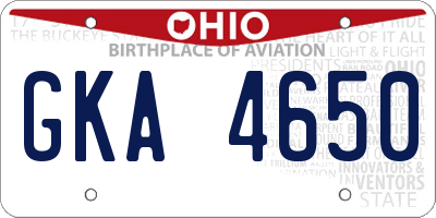 OH license plate GKA4650