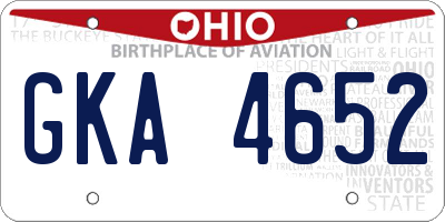 OH license plate GKA4652