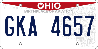 OH license plate GKA4657