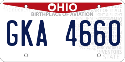 OH license plate GKA4660