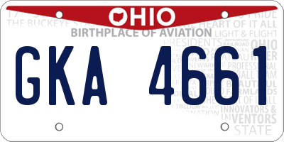 OH license plate GKA4661