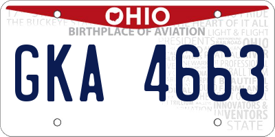 OH license plate GKA4663