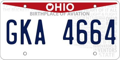 OH license plate GKA4664