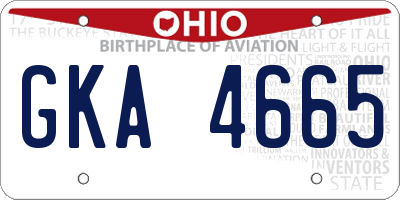 OH license plate GKA4665