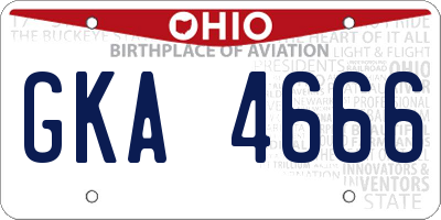 OH license plate GKA4666