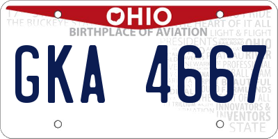 OH license plate GKA4667