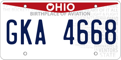 OH license plate GKA4668