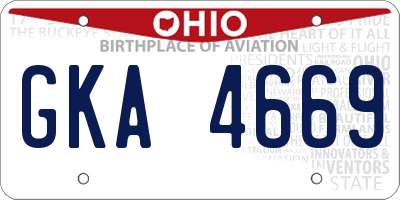 OH license plate GKA4669