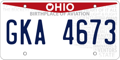 OH license plate GKA4673