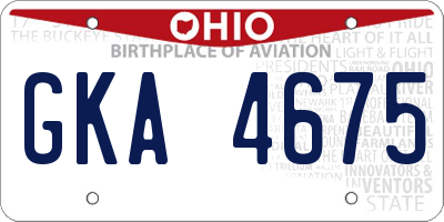 OH license plate GKA4675