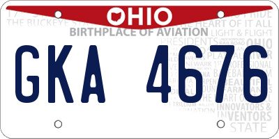 OH license plate GKA4676