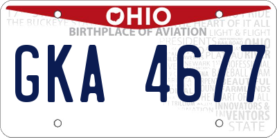 OH license plate GKA4677