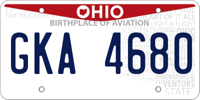 OH license plate GKA4680
