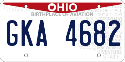 OH license plate GKA4682