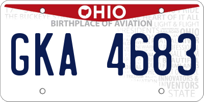 OH license plate GKA4683