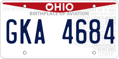 OH license plate GKA4684