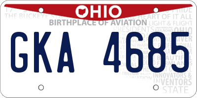 OH license plate GKA4685