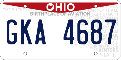 OH license plate GKA4687
