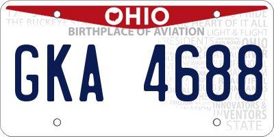 OH license plate GKA4688