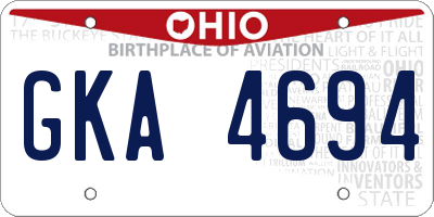 OH license plate GKA4694