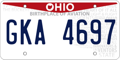 OH license plate GKA4697