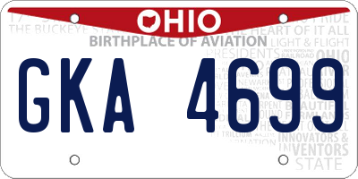 OH license plate GKA4699