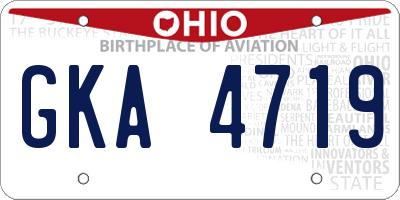 OH license plate GKA4719