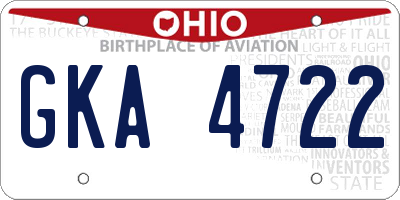 OH license plate GKA4722